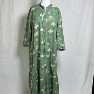 NWT Zara Cotton Palm Tree Maxi Dress XS